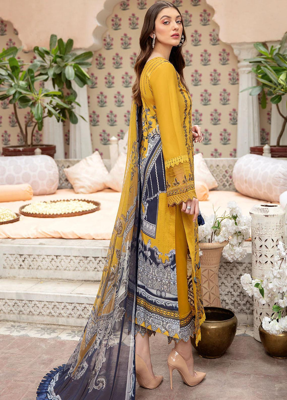Riwayat by Ramsha Embroidered Lawn Suits Unstitched 3 Piece RSH22-RW4 Y-408 - Luxury Collection