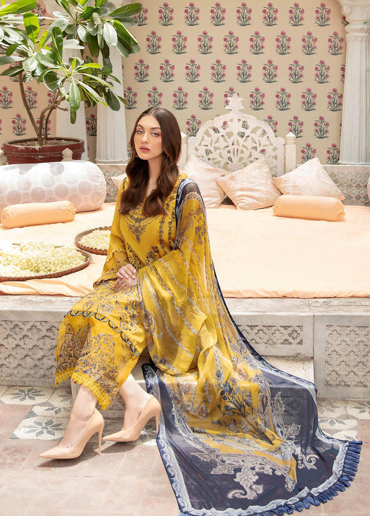 Riwayat by Ramsha Embroidered Lawn Suits Unstitched 3 Piece RSH22-RW4 Y-408 - Luxury Collection