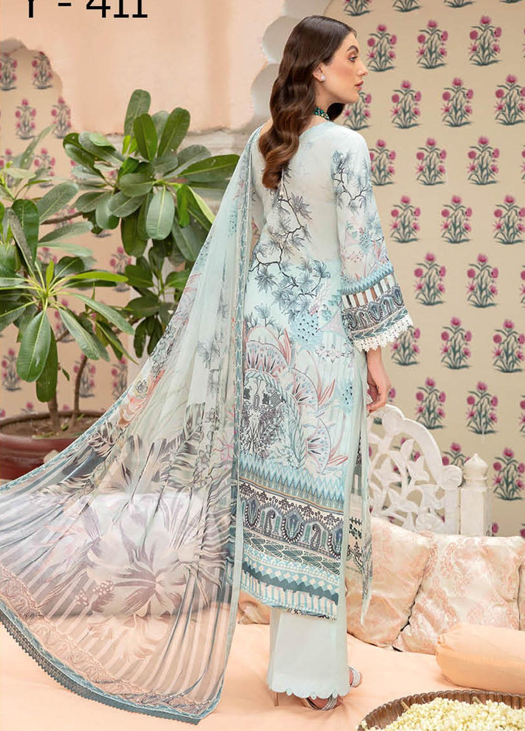 Riwayat by Ramsha Embroidered Lawn Suits Unstitched 3 Piece RSH22-RW4 Y-411 - Luxury Collection
