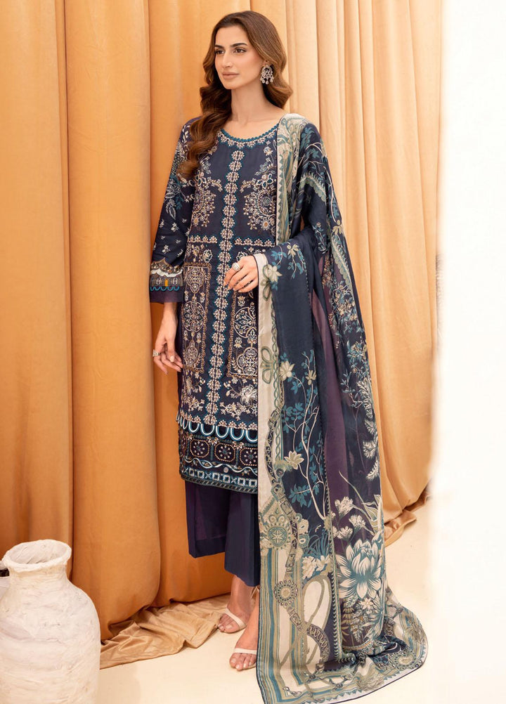 Riwayat By Ramsha Embroidered Lawn Suits Unstitched 3 Piece RSH23-RW7 Y-701 - Luxury Collection
