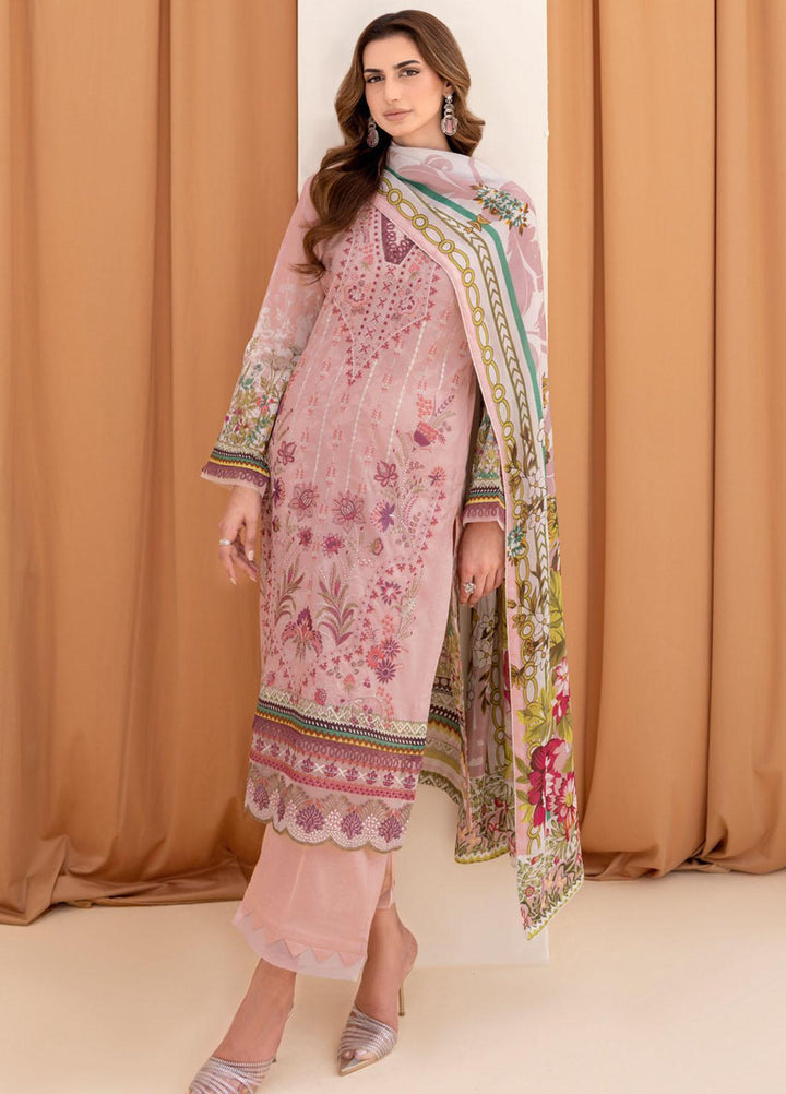 Riwayat By Ramsha Embroidered Lawn Suits Unstitched 3 Piece RSH23-RW7 Y-702 - Luxury Collection