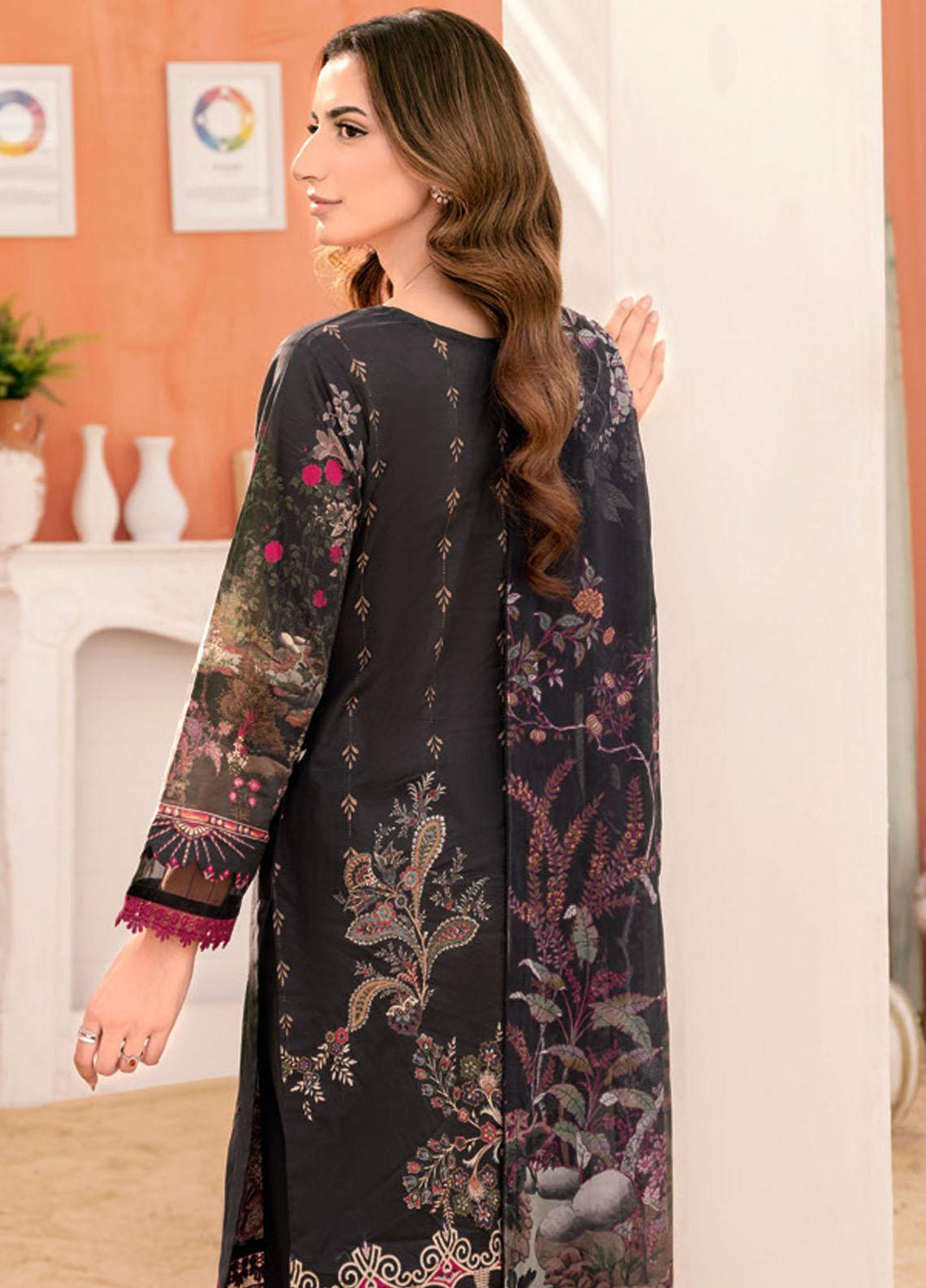 Riwayat By Ramsha Embroidered Lawn Suits Unstitched 3 Piece RSH23-RW7 Y-703 - Luxury Collection