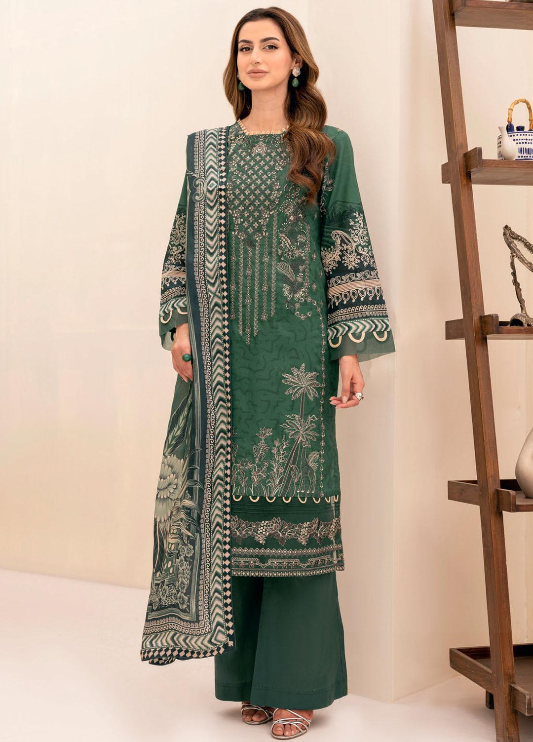 Riwayat By Ramsha Embroidered Lawn Suits Unstitched 3 Piece RSH23-RW7 Y-705 - Luxury Collection