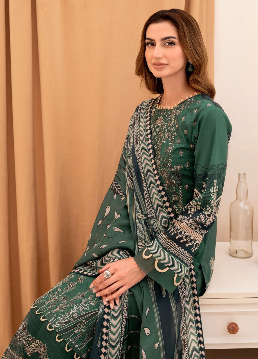 Riwayat By Ramsha Embroidered Lawn Suits Unstitched 3 Piece RSH23-RW7 Y-705 - Luxury Collection