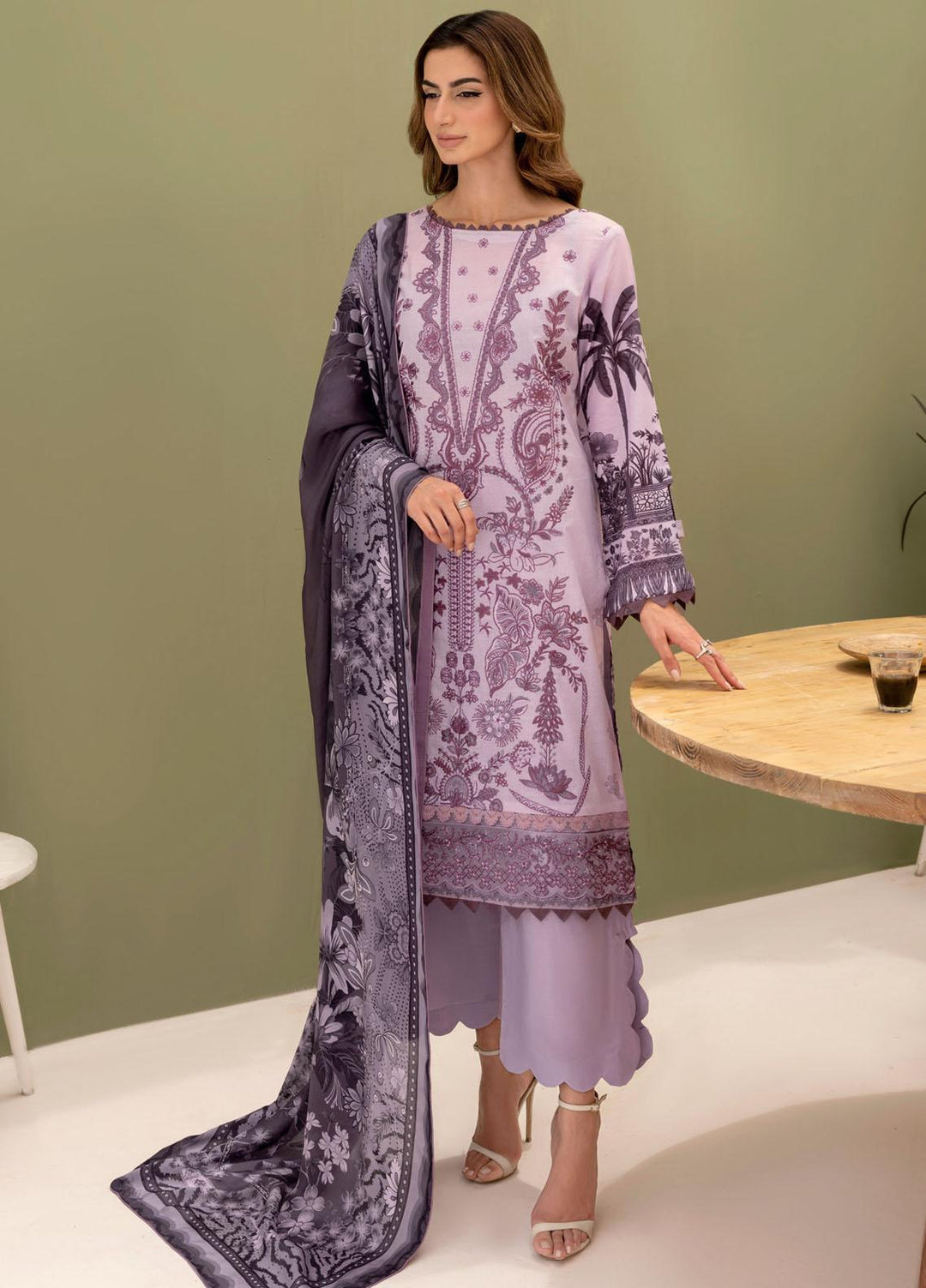 Riwayat By Ramsha Embroidered Lawn Suits Unstitched 3 Piece RSH23-RW7 Y-706 - Luxury Collection