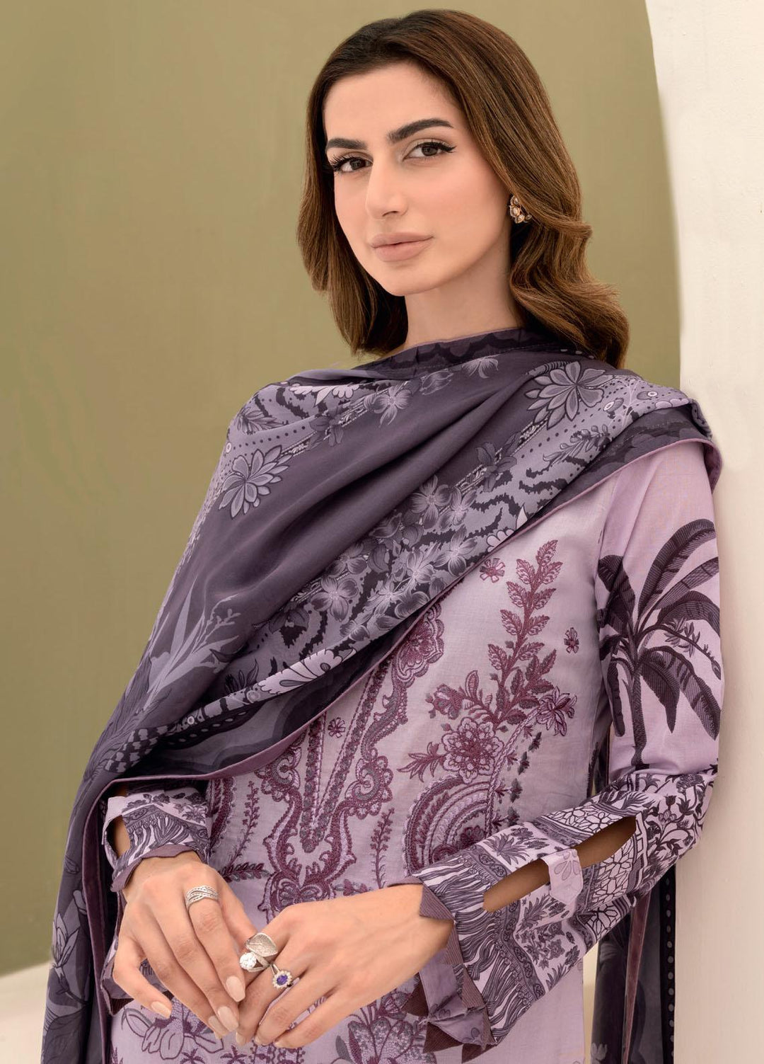 Riwayat By Ramsha Embroidered Lawn Suits Unstitched 3 Piece RSH23-RW7 Y-706 - Luxury Collection