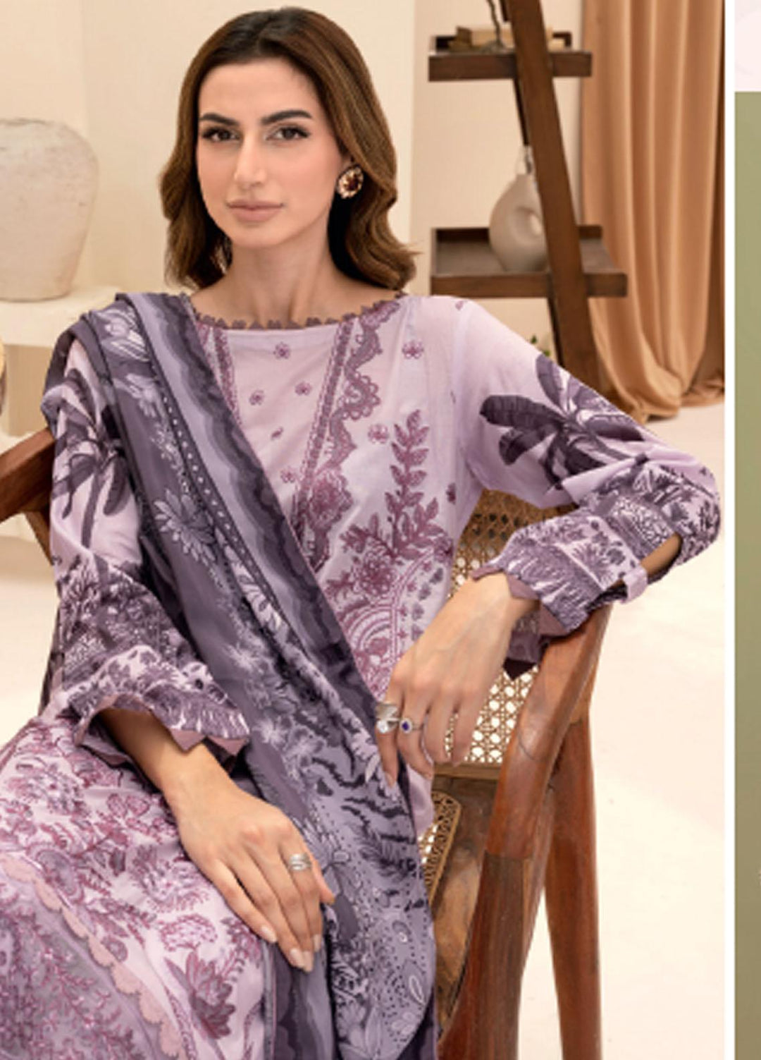 Riwayat By Ramsha Embroidered Lawn Suits Unstitched 3 Piece RSH23-RW7 Y-706 - Luxury Collection