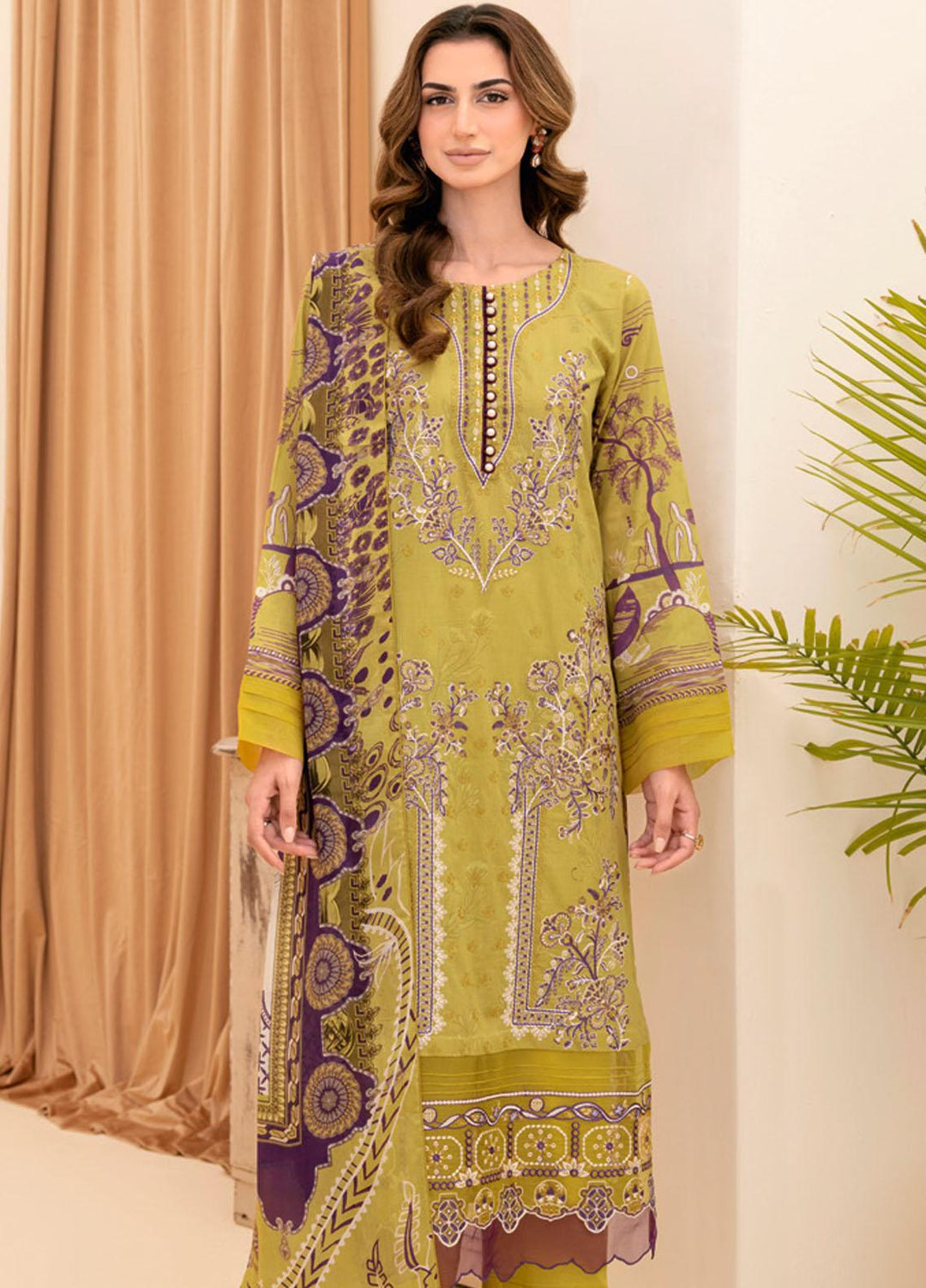 Riwayat By Ramsha Embroidered Lawn Suits Unstitched 3 Piece RSH23-RW7 Y-707 - Luxury Collection