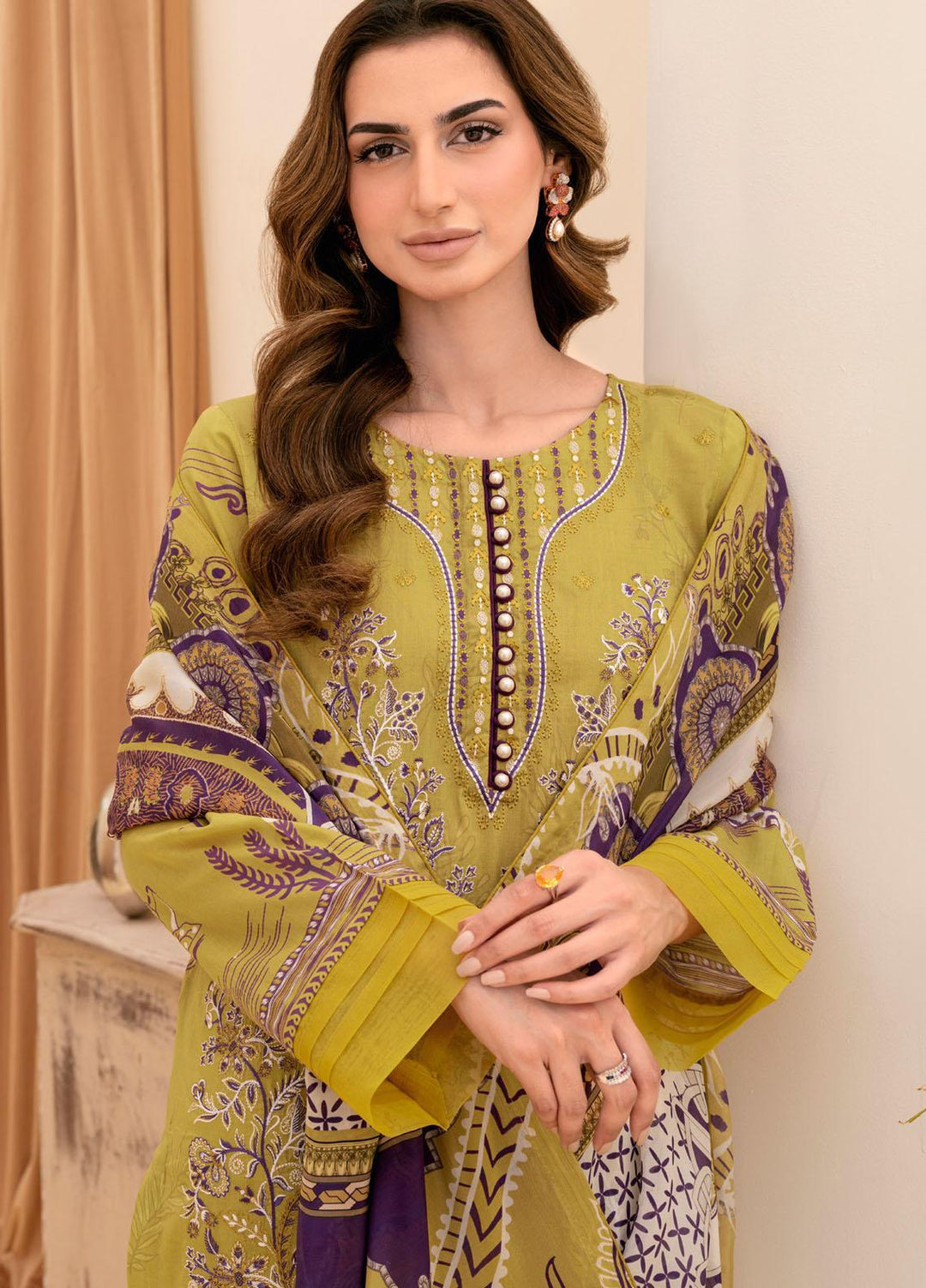 Riwayat By Ramsha Embroidered Lawn Suits Unstitched 3 Piece RSH23-RW7 Y-707 - Luxury Collection