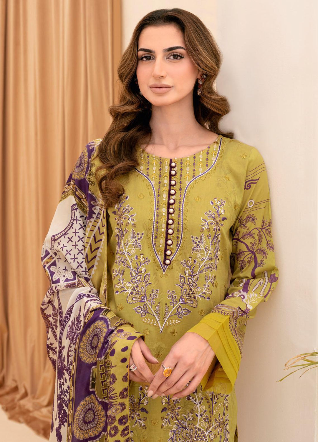 Riwayat By Ramsha Embroidered Lawn Suits Unstitched 3 Piece RSH23-RW7 Y-707 - Luxury Collection
