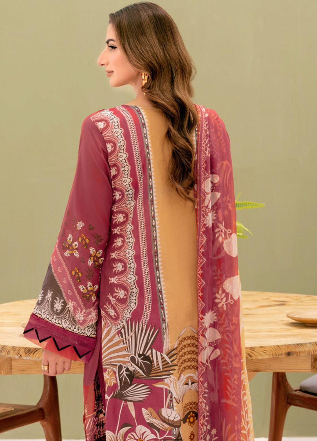 Riwayat By Ramsha Embroidered Lawn Suits Unstitched 3 Piece RSH23-RW7 Y-708 - Luxury Collection