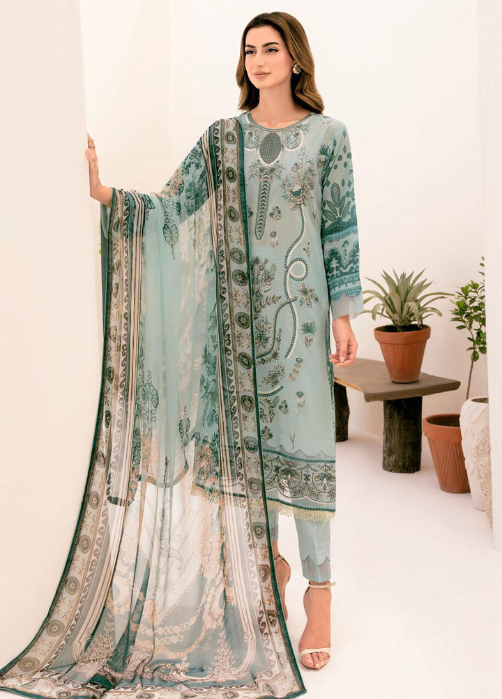 Riwayat By Ramsha Embroidered Lawn Suits Unstitched 3 Piece RSH23-RW7 Y-709 - Luxury Collection