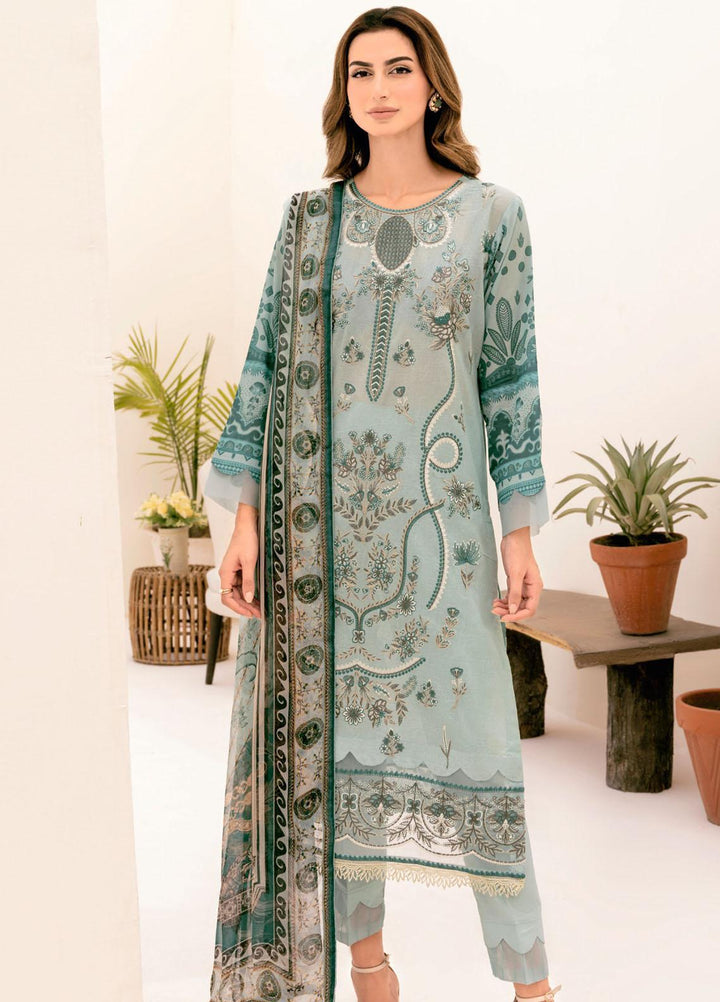 Riwayat By Ramsha Embroidered Lawn Suits Unstitched 3 Piece RSH23-RW7 Y-709 - Luxury Collection