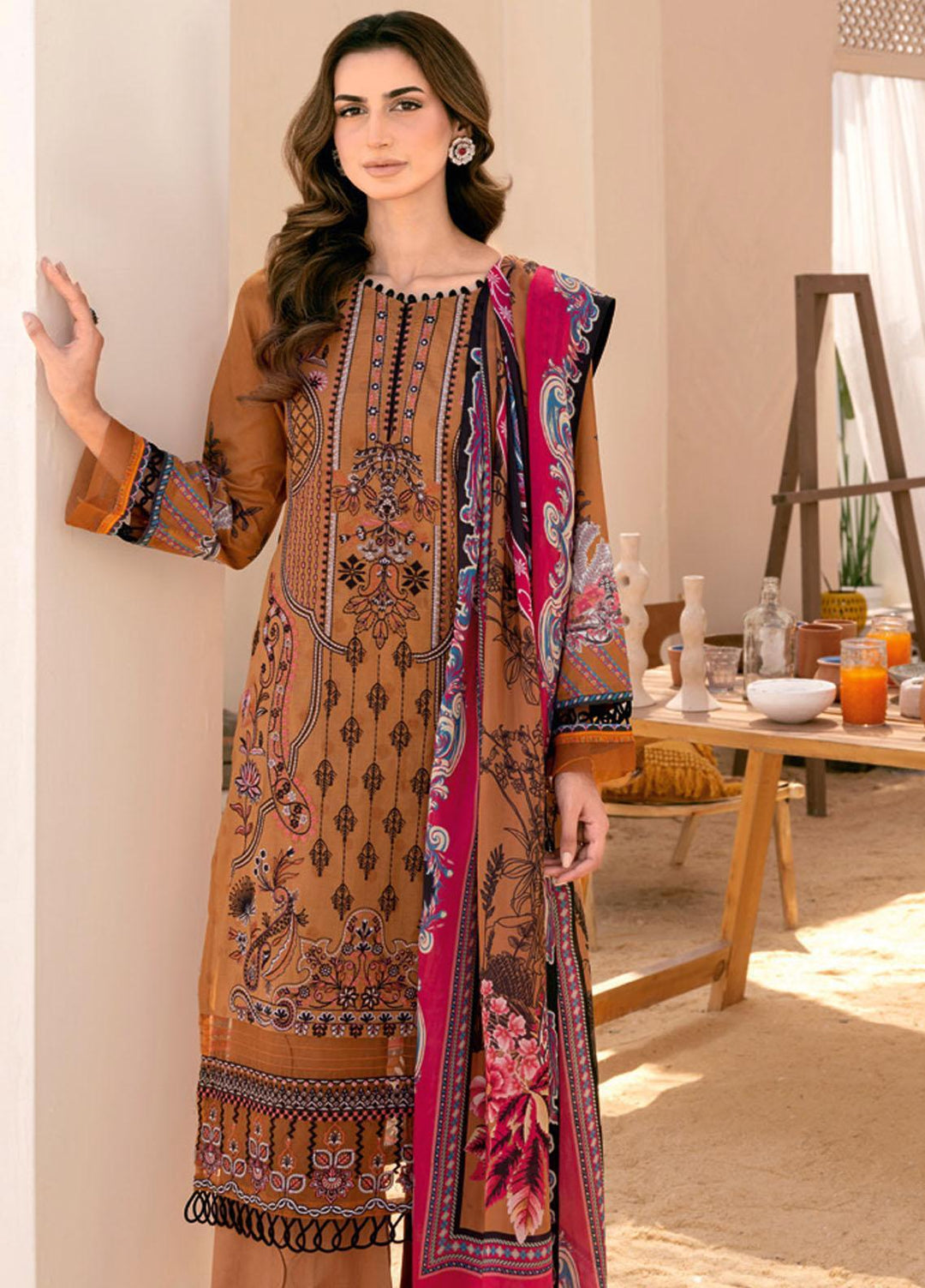 Riwayat By Ramsha Embroidered Lawn Suits Unstitched 3 Piece RSH23-RW7 Y-710 - Luxury Collection