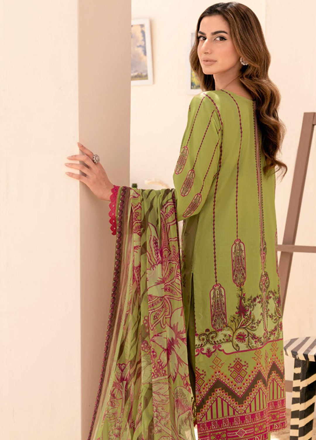 Riwayat By Ramsha Embroidered Lawn Suits Unstitched 3 Piece RSH23-RW7 Y-712 - Luxury Collection