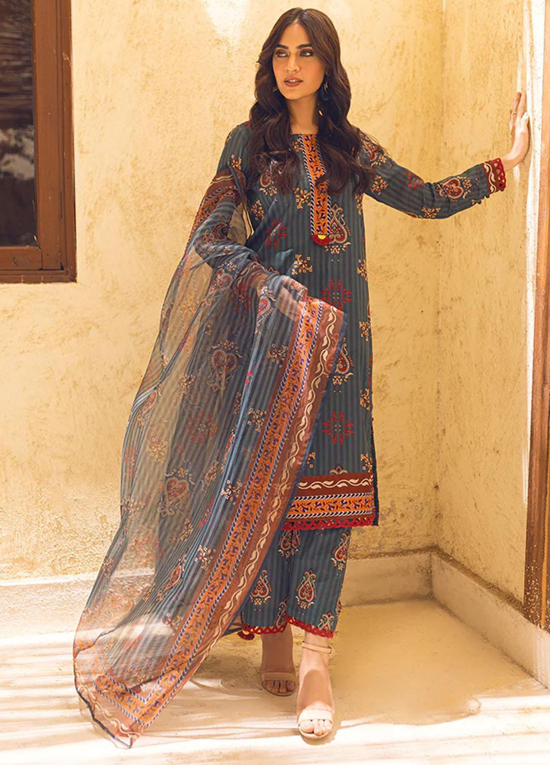 Riwayat By Salitex Printed Lawn Suits Unstitched 3 Piece ST23R UNS23AF010UT - Summer Collection