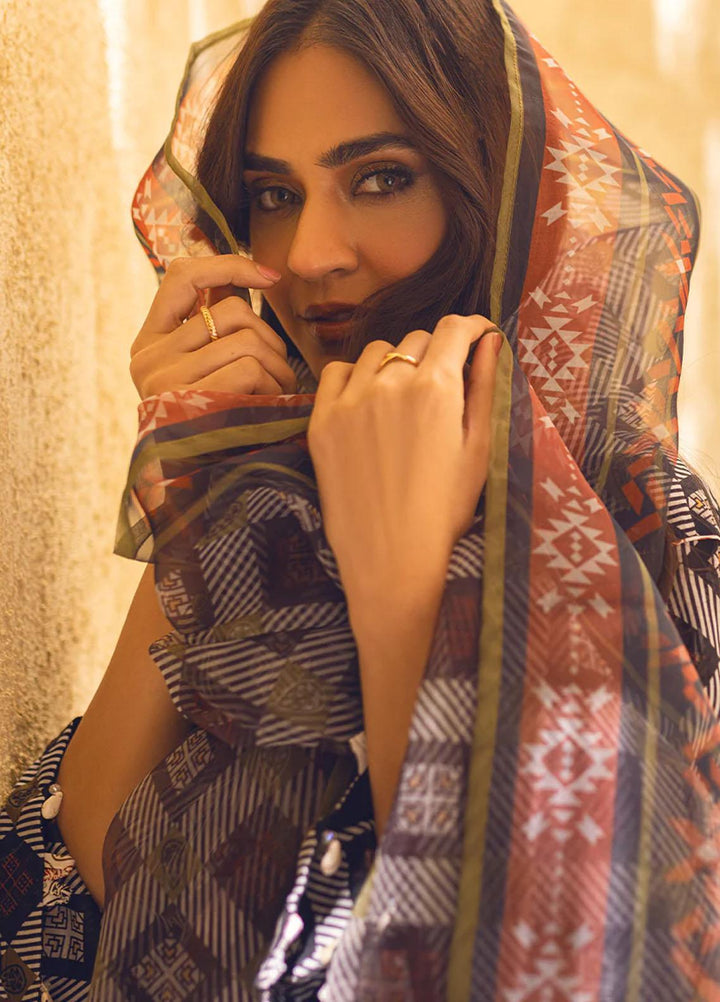 Riwayat By Salitex Printed Lawn Suits Unstitched 3 Piece ST23R UNS23AF011UT - Summer Collection