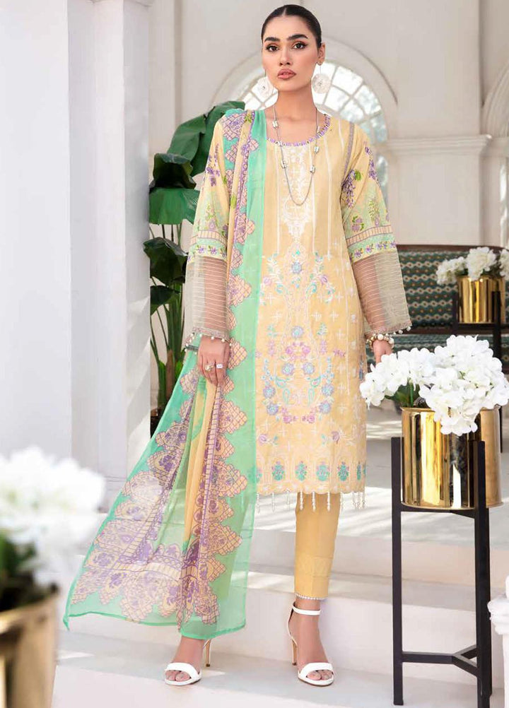 Riwayat-e-Khas By Banafsheh Embroidered Lawn Suits Unstitched 3 Piece BF22RK BNR-01 - Luxury Collection