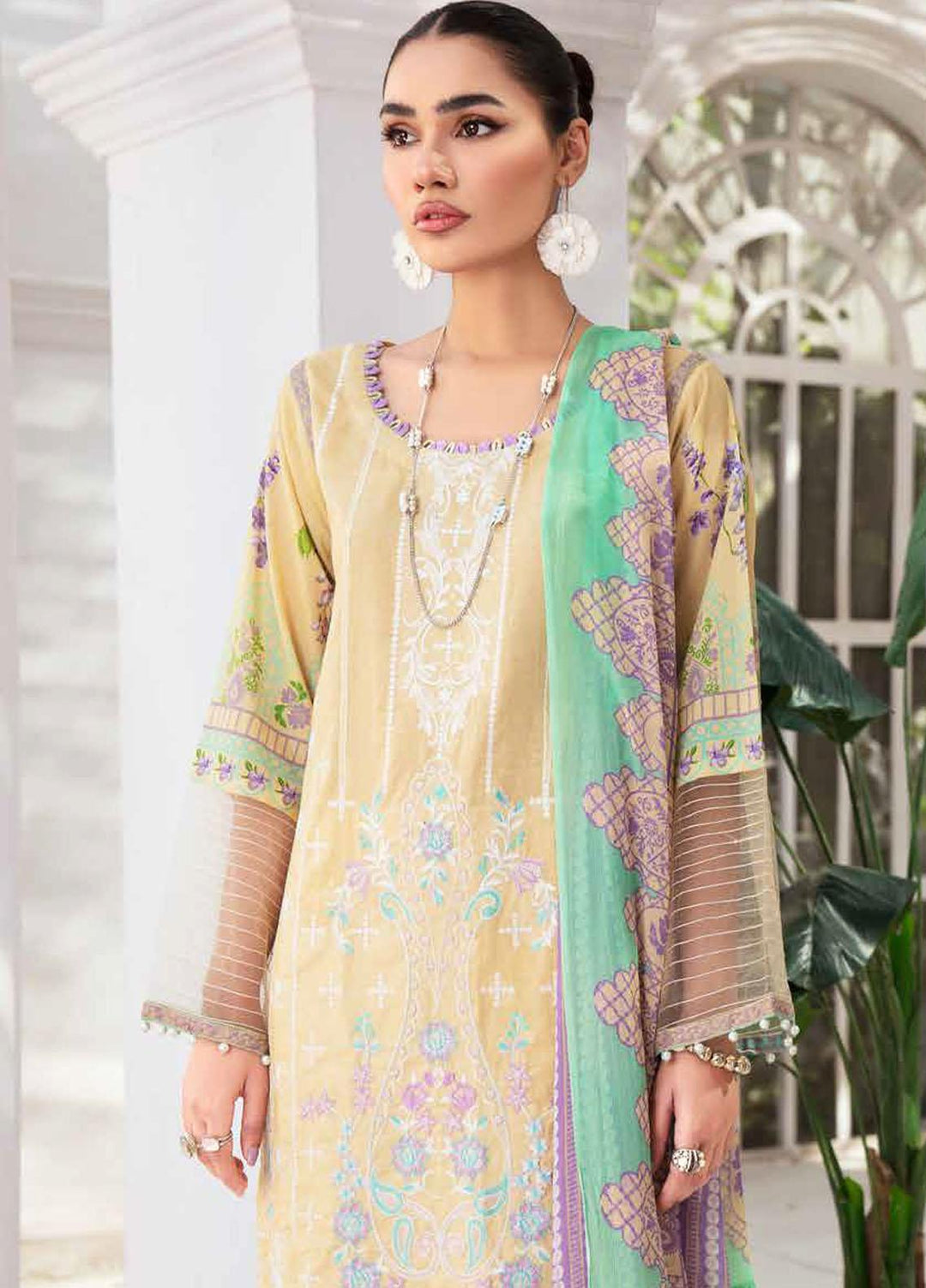 Riwayat-e-Khas By Banafsheh Embroidered Lawn Suits Unstitched 3 Piece BF22RK BNR-01 - Luxury Collection