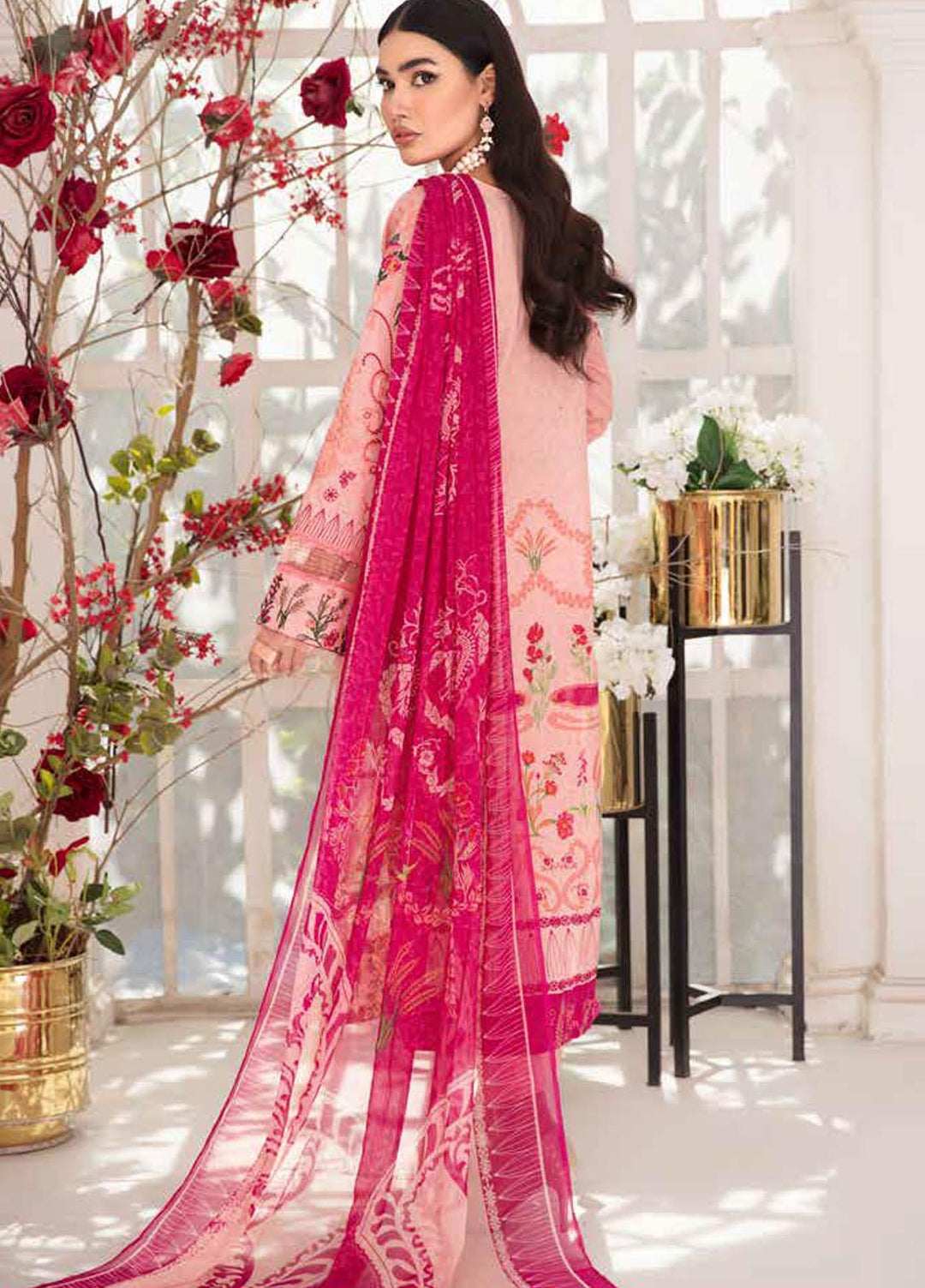 Riwayat-e-Khas By Banafsheh Embroidered Lawn Suits Unstitched 3 Piece BF22RK BNR-02 - Luxury Collection