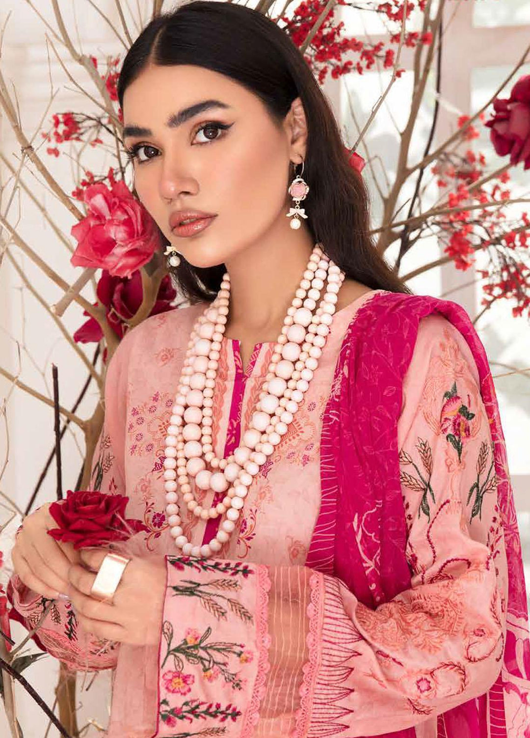 Riwayat-e-Khas By Banafsheh Embroidered Lawn Suits Unstitched 3 Piece BF22RK BNR-02 - Luxury Collection
