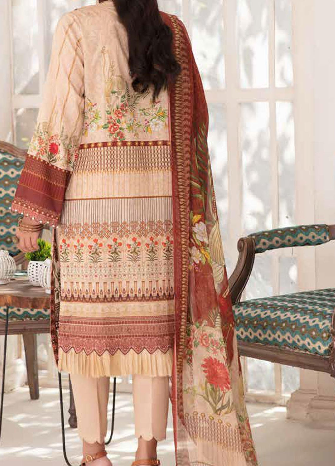 Riwayat-e-Khas By Banafsheh Embroidered Lawn Suits Unstitched 3 Piece BF22RK BNR-06 - Luxury Collection