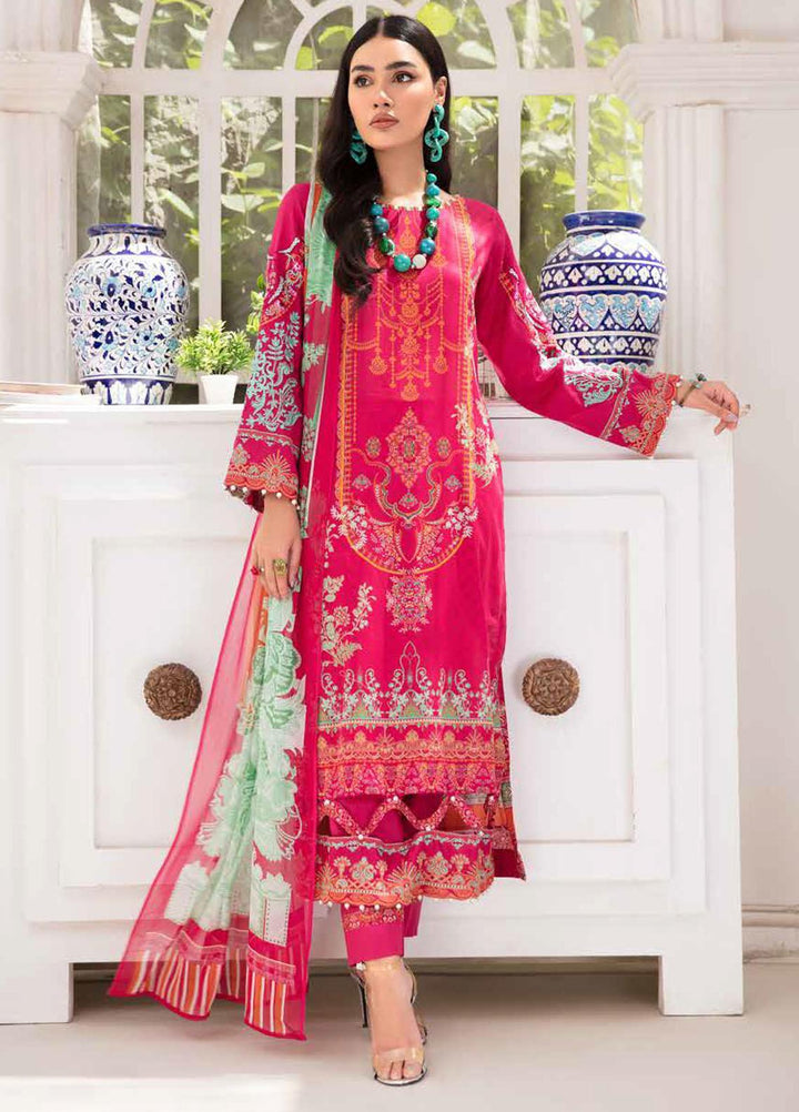 Riwayat-e-Khas By Banafsheh Embroidered Lawn Suits Unstitched 3 Piece BF22RK BNR-08 - Luxury Collection