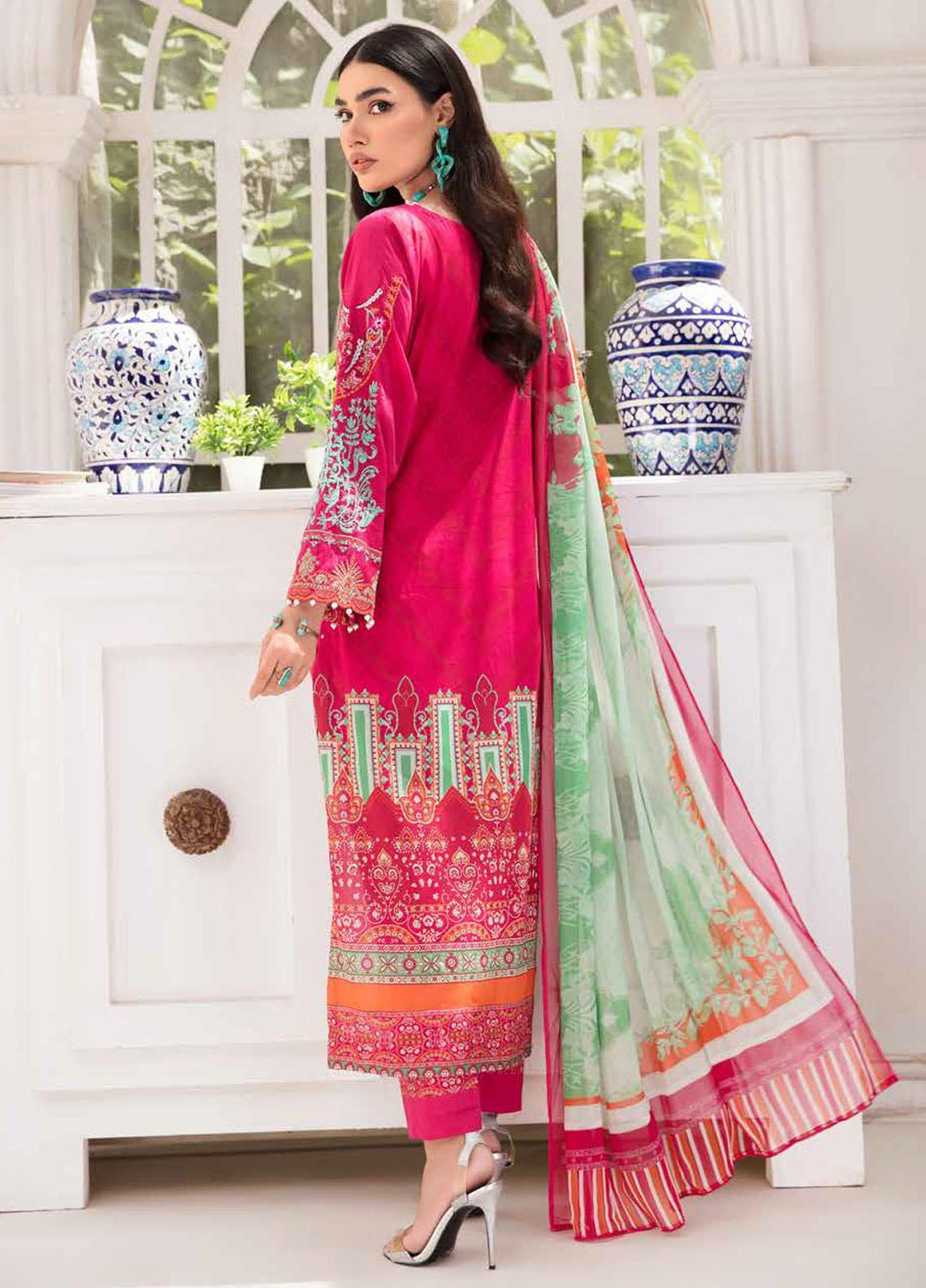 Riwayat-e-Khas By Banafsheh Embroidered Lawn Suits Unstitched 3 Piece BF22RK BNR-08 - Luxury Collection