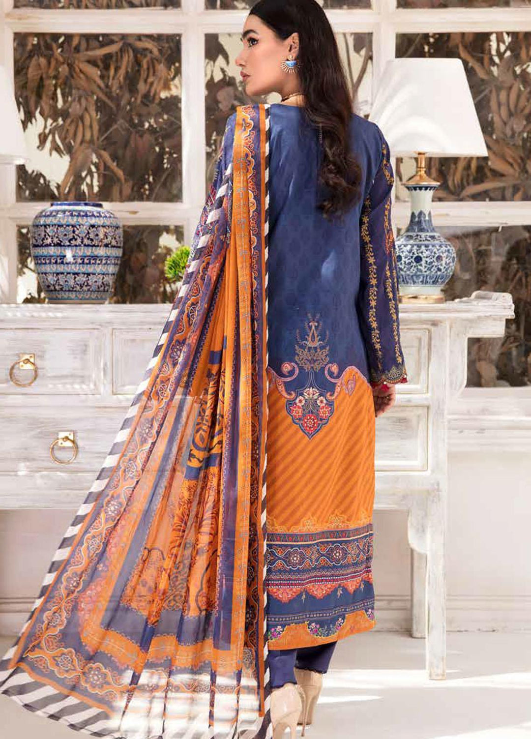 Riwayat-e-Khas By Banafsheh Embroidered Lawn Suits Unstitched 3 Piece BF22RK BNR-10 - Luxury Collection