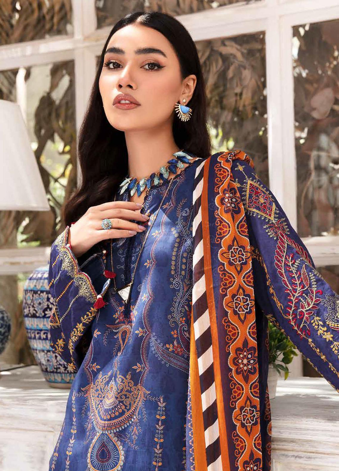 Riwayat-e-Khas By Banafsheh Embroidered Lawn Suits Unstitched 3 Piece BF22RK BNR-10 - Luxury Collection