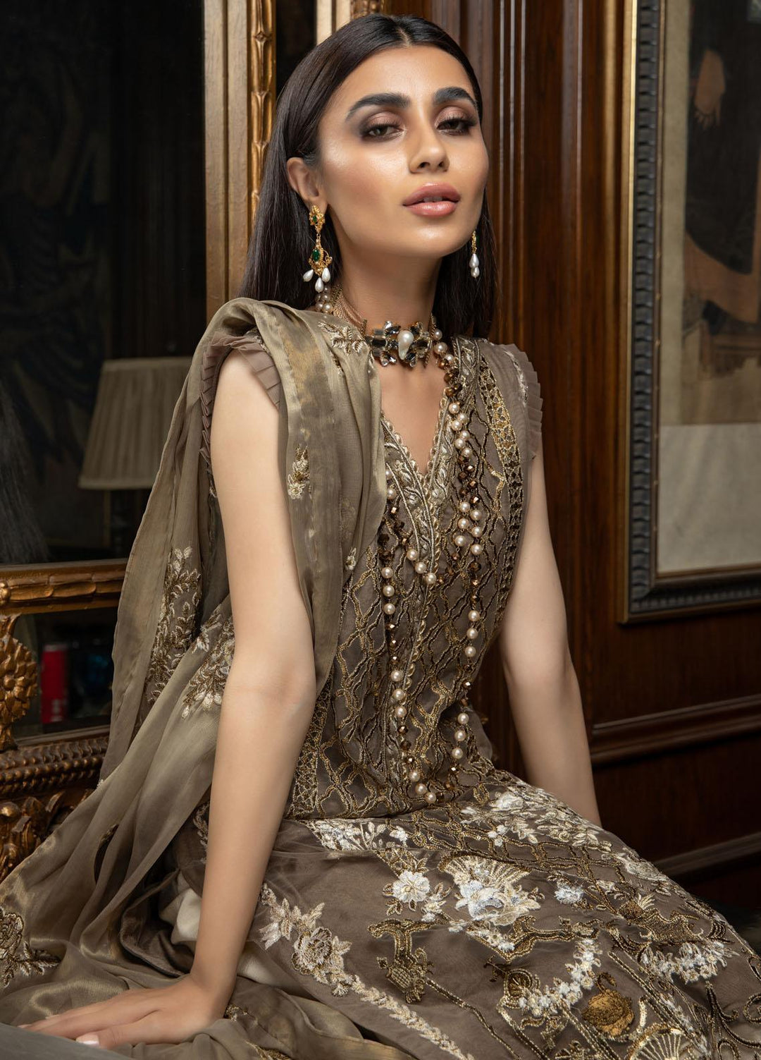 Riyassa Luxury Pret  Net 3 Piece Dress RY22RB Elvan