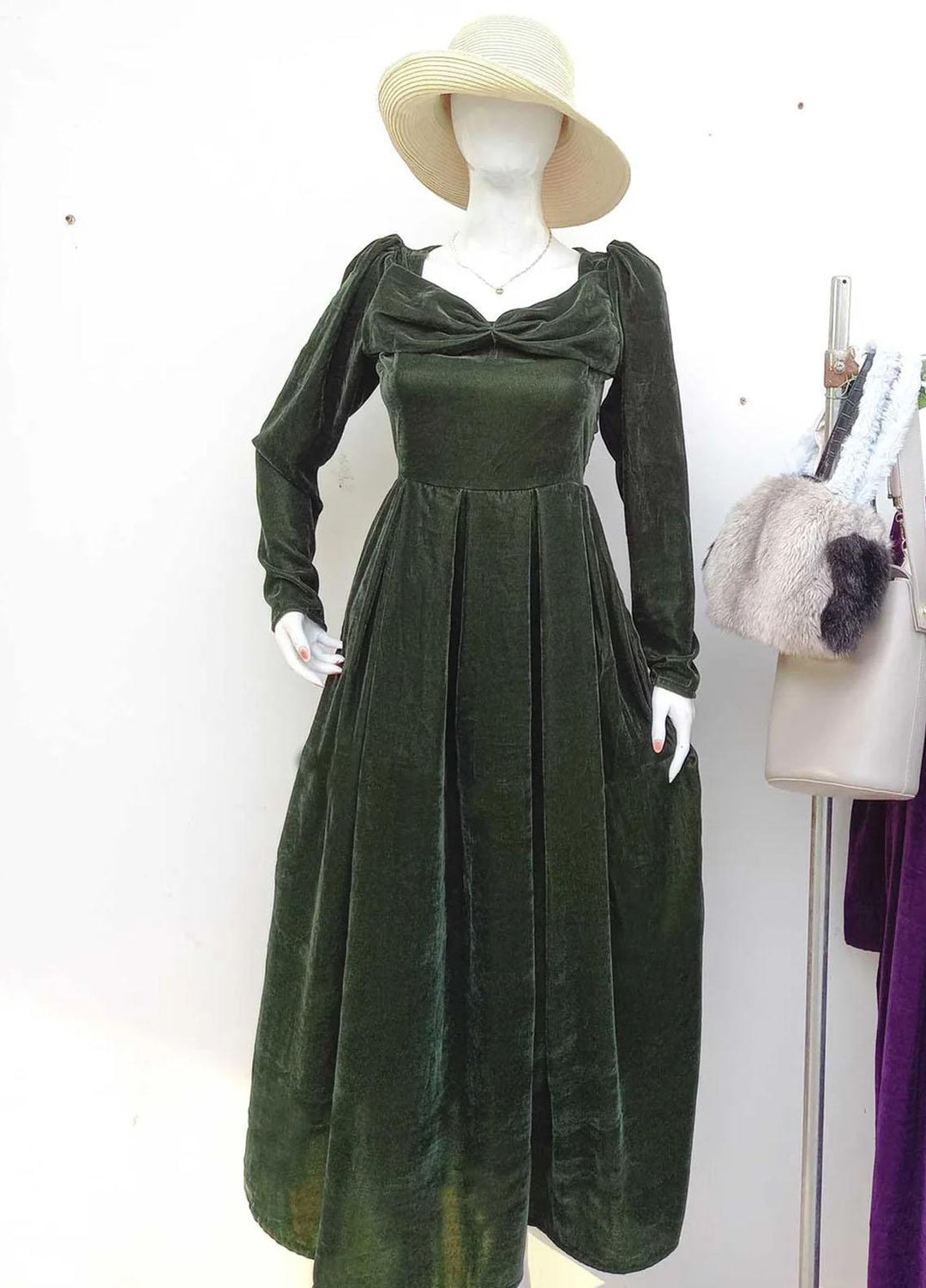 Robes Pret Casual  Long Dress DARK OLIVE