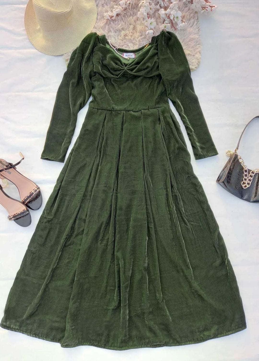 Robes Pret Casual  Long Dress DARK OLIVE