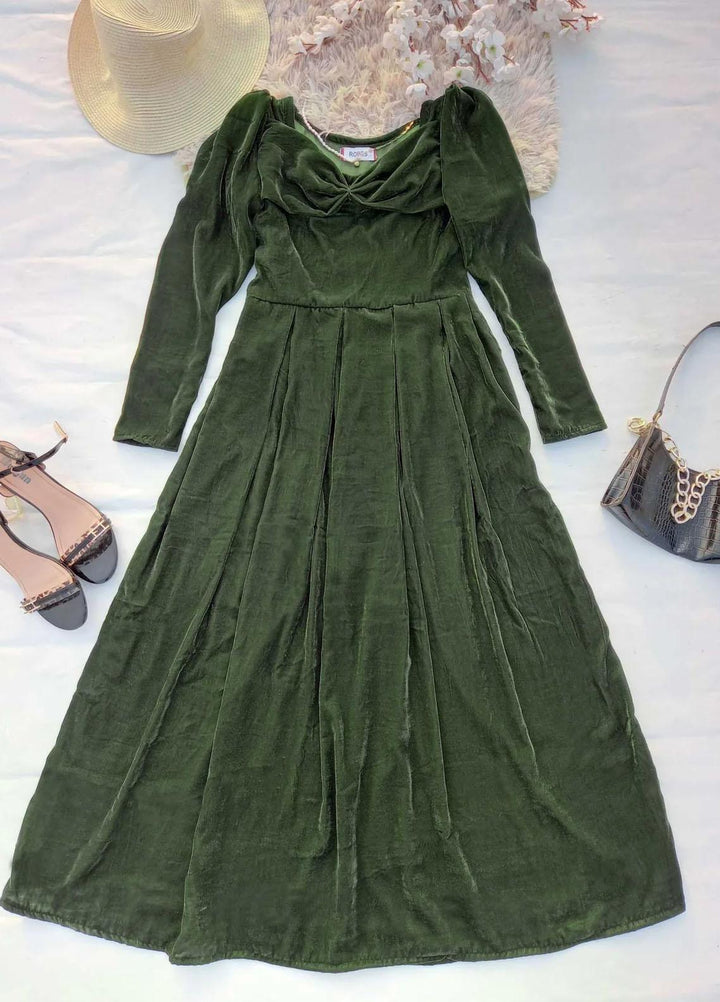 Robes Pret Casual  Long Dress DARK OLIVE