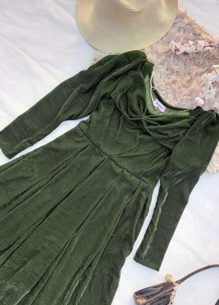 Robes Pret Casual  Long Dress DARK OLIVE