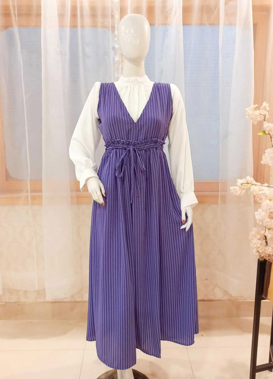 Robes Pret Casual  Long Dress LILAC STRIPED
