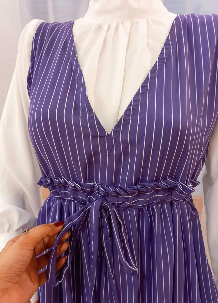 Robes Pret Casual  Long Dress LILAC STRIPED