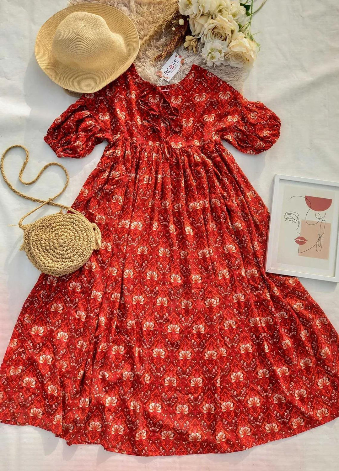 Robes Pret Casual  Long Dress RED BOHEMIAN