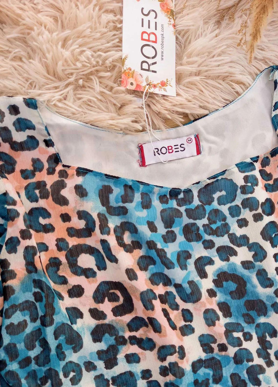 Robes Pret Casual  Long Dress YALE BLUE LEOPARD