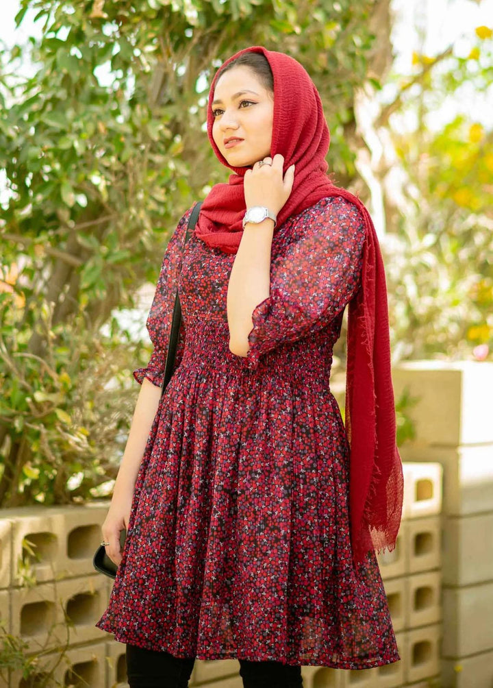 Robes Pret Casual Chiffon Short Dress PURPLE ANEMONE