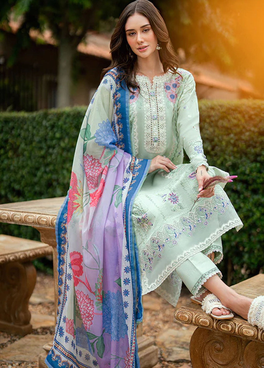 Roheenaz Embroidered Lawn Suits Unstitched 3 Piece D-04 A Veloura - Summer Collection