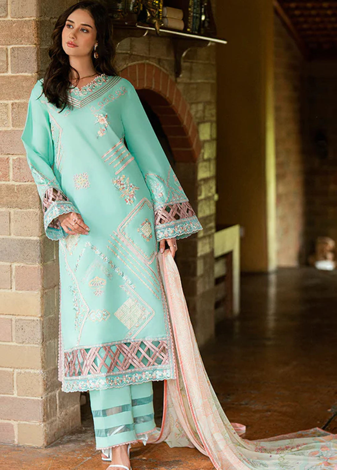 Roheenaz Embroidered Lawn Suits Unstitched 3 Piece D-06 A Ravena - Summer Collection