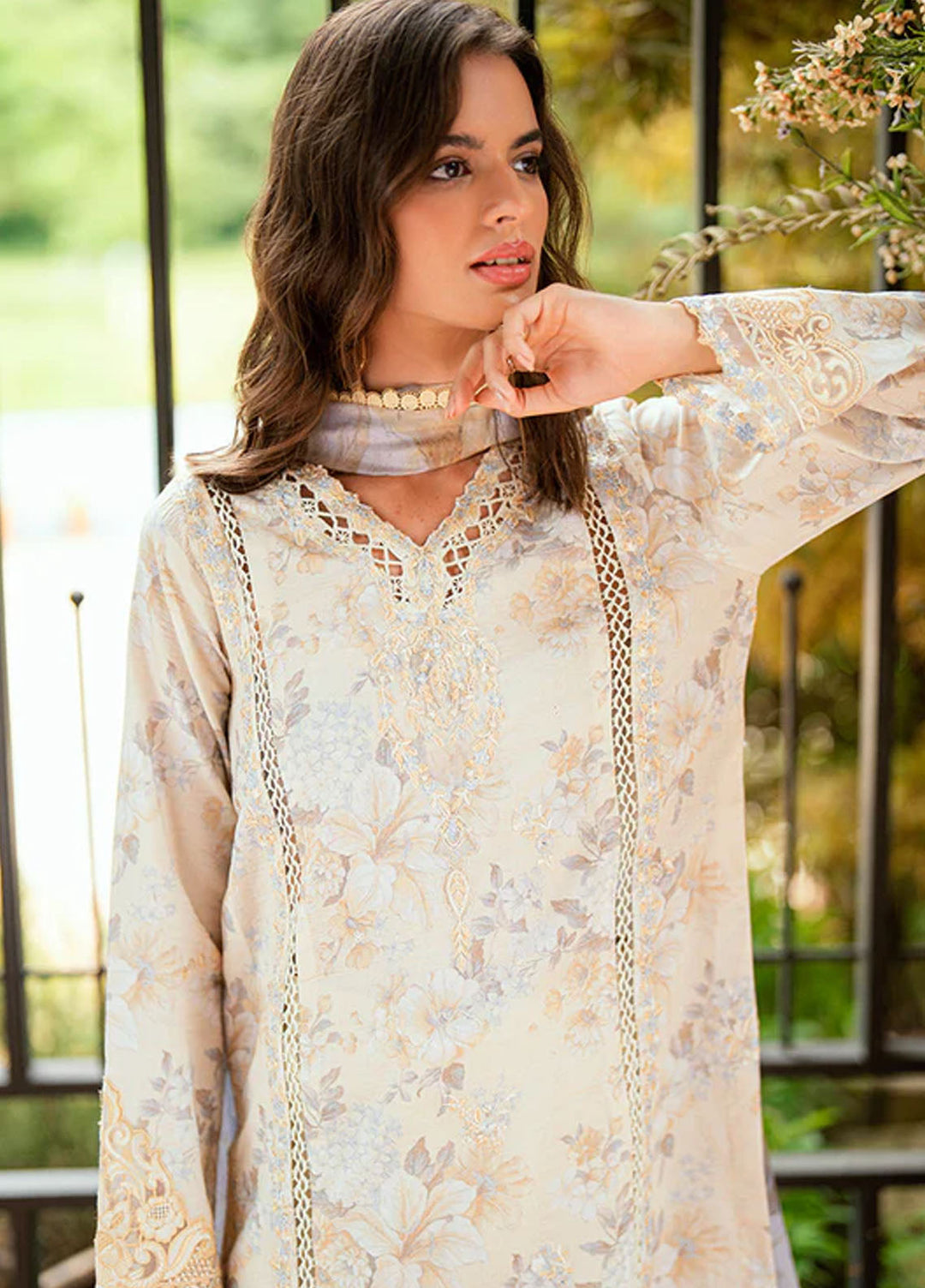 Roheenaz Embroidered Lawn Suits Unstitched 3 Piece D-07 A Celestra - Summer Collection