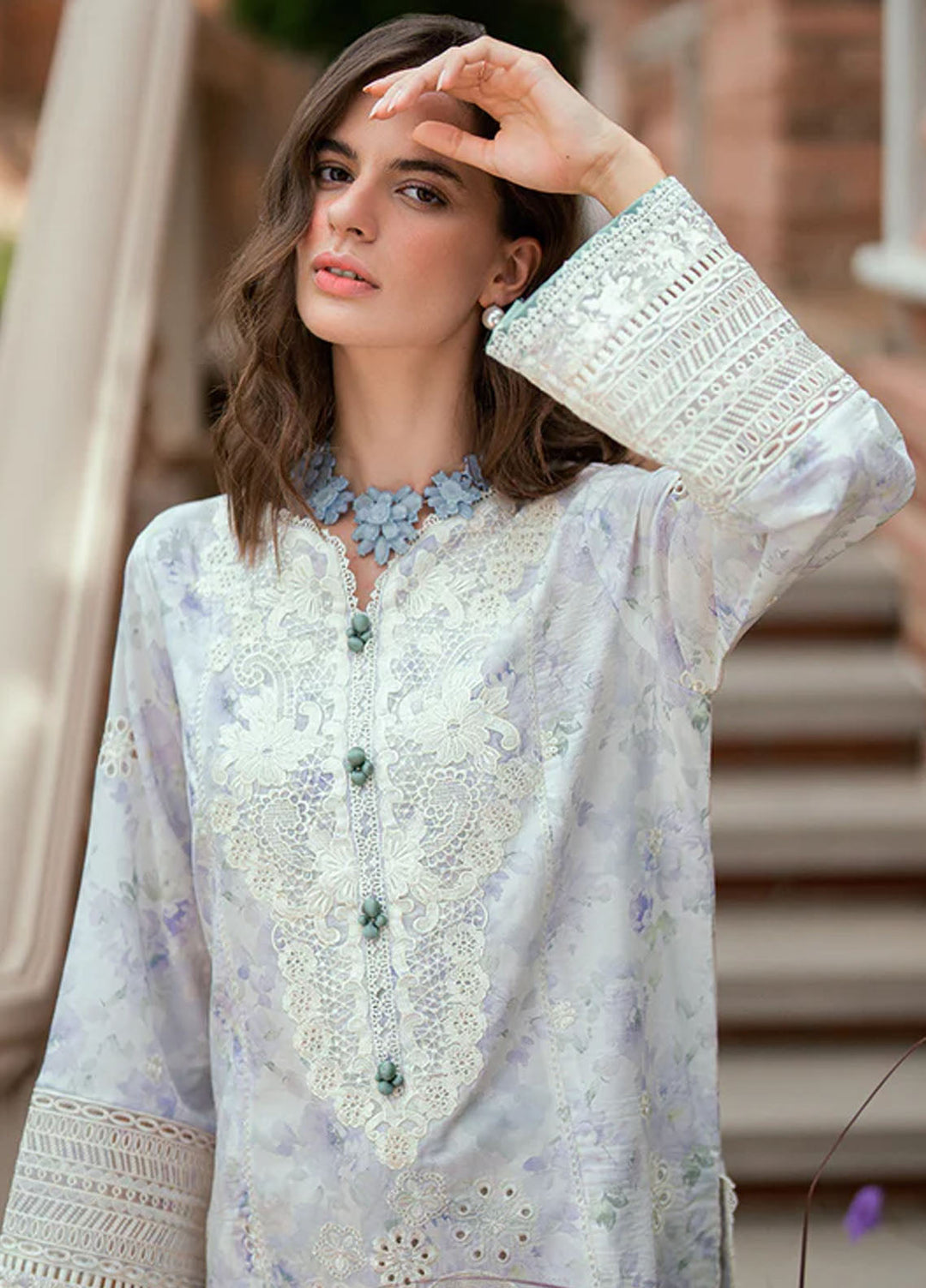 Roheenaz Embroidered Lawn Suits Unstitched 3 Piece D-08 A Aeris - Summer Collection