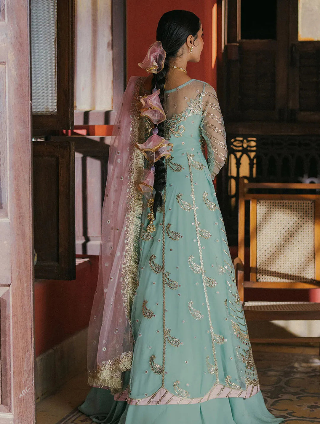 Roheenaz Embroidered Net Suits Unstitched 3 Piece RNZ24PSM Aarzo - Wedding Collection