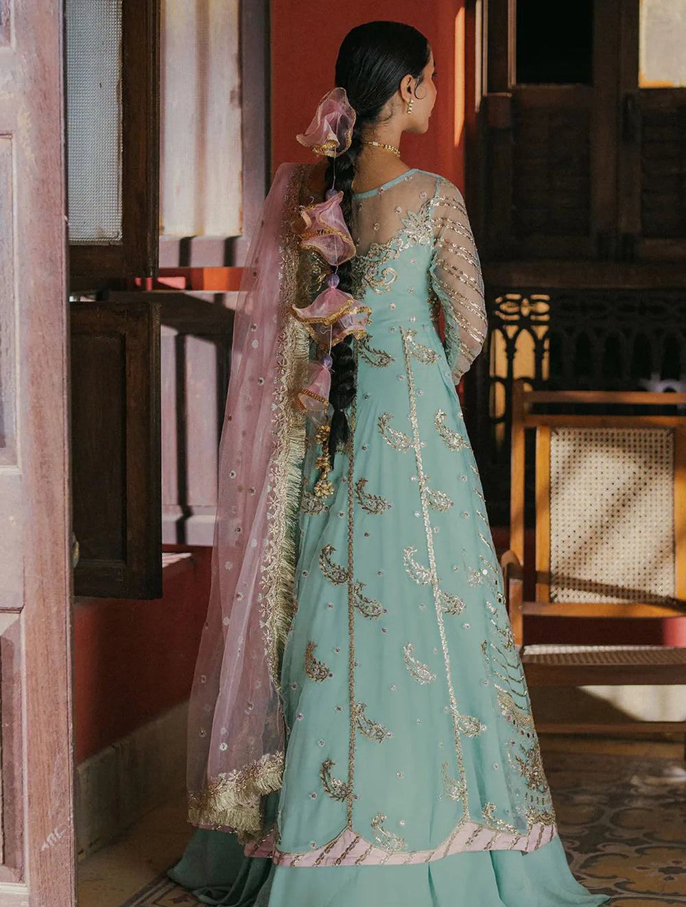 Roheenaz Embroidered Net Suits Unstitched 3 Piece RNZ24PSM Aarzo - Wedding Collection