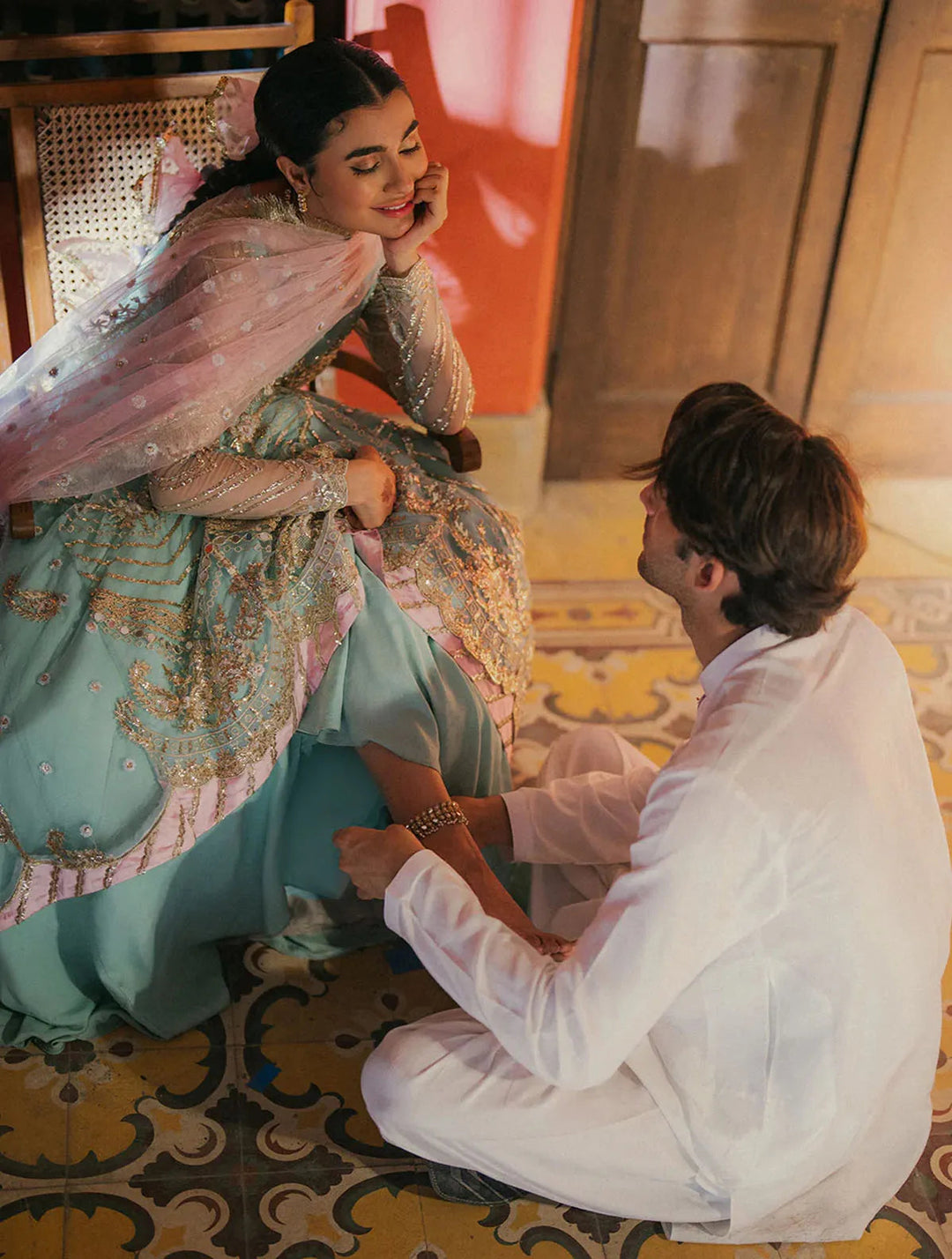 Roheenaz Embroidered Net Suits Unstitched 3 Piece RNZ24PSM Aarzo - Wedding Collection