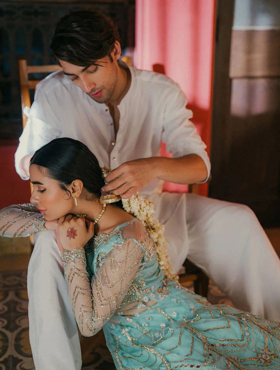 Roheenaz Embroidered Net Suits Unstitched 3 Piece RNZ24PSM Aarzo - Wedding Collection