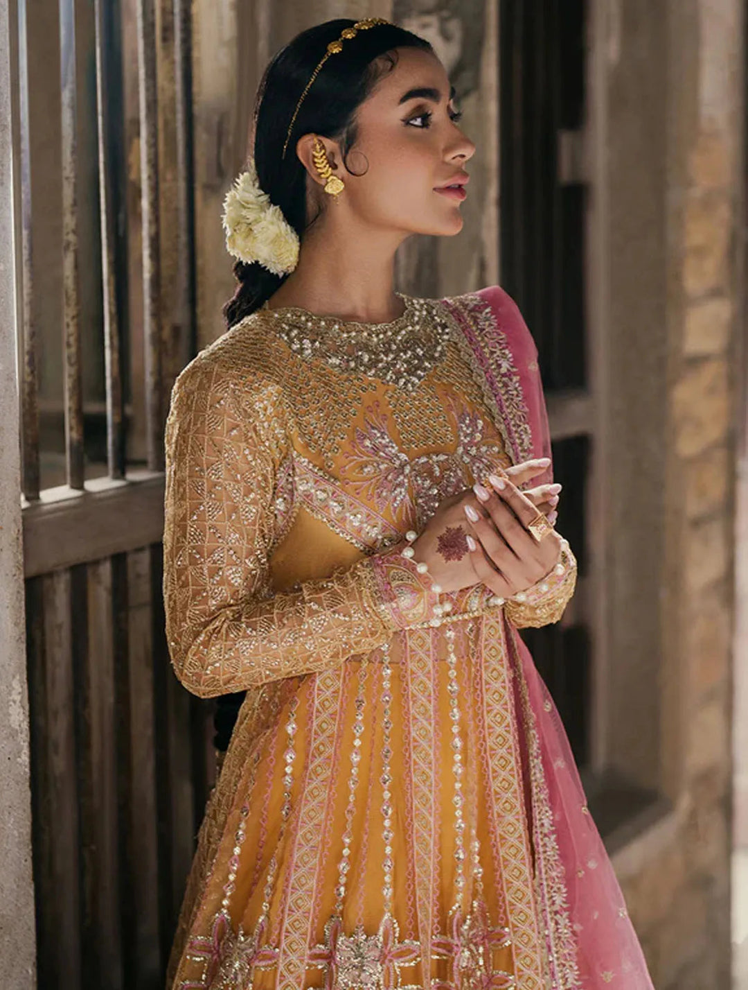 Roheenaz Embroidered Net Suits Unstitched 3 Piece RNZ24PSM Afreen - Wedding Collection