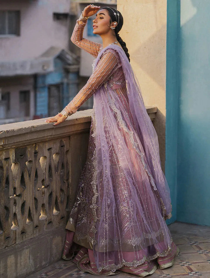 Roheenaz Embroidered Net Suits Unstitched 3 Piece RNZ24PSM Amyra - Wedding Collection